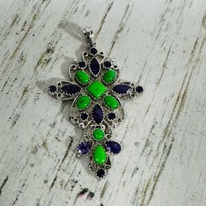 Chanti .925 Silver Amethyst Cross with Jade